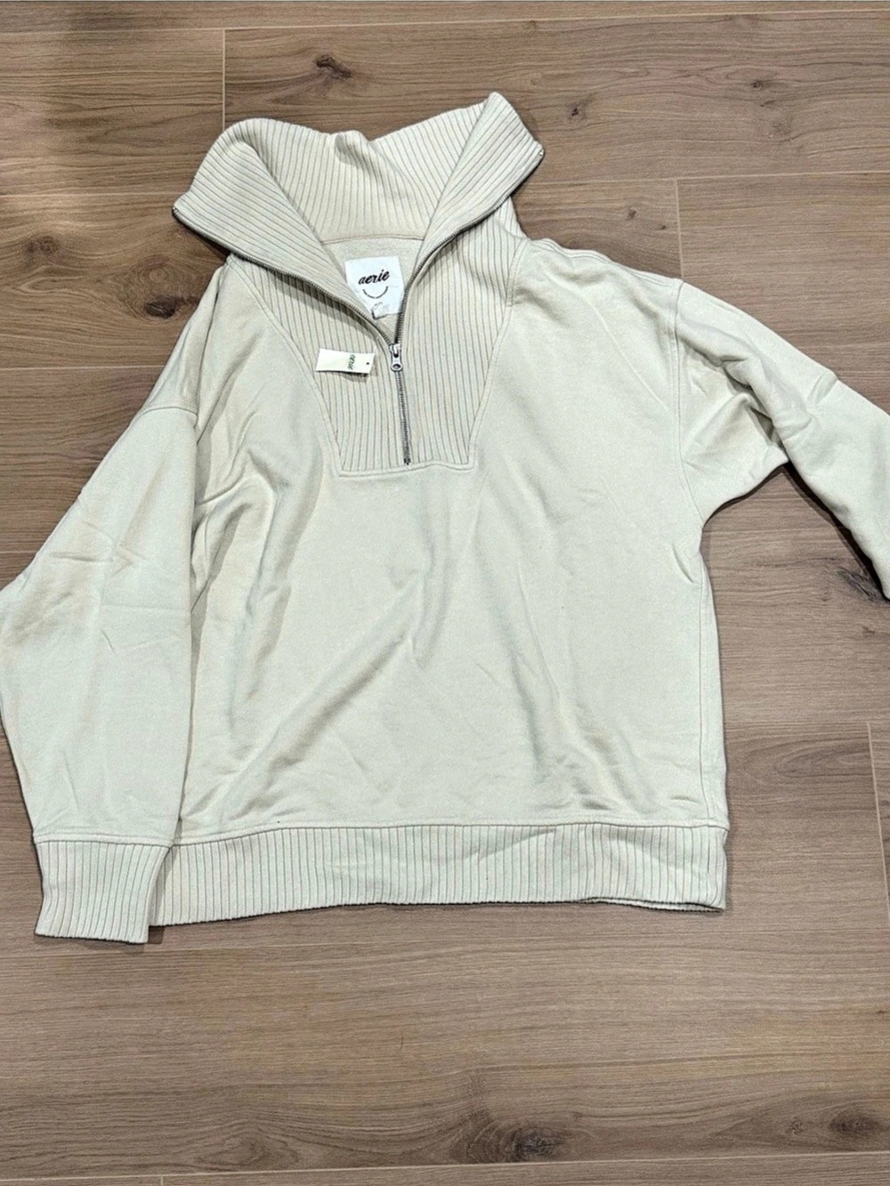 Aerie Ribbed Turtleneck Sweater in Green Size Medium